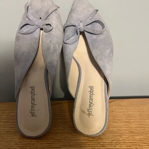 Jeffrey Campbell Blue Mules with Suede Finish